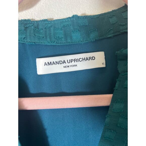 Amanda Uprichard Peasant Sleeve Turquoise Dress size XS - Picture 4 of 4